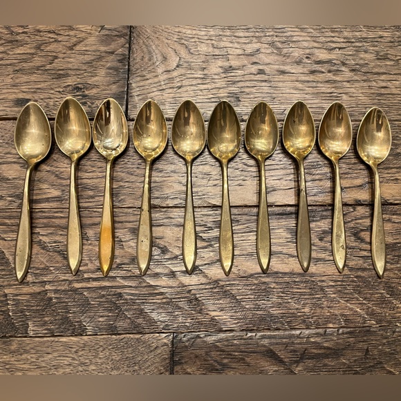 Vintage Dirigold Dirilyte Gold Teaspoons (10) - Picture 2 of 6